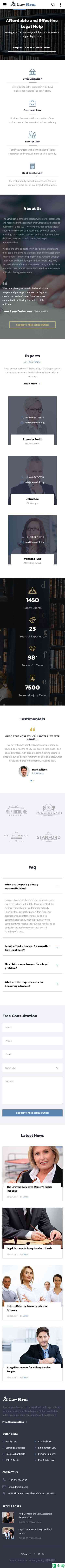 精品法律事务所网站模板-手机预览